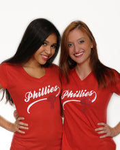 Load image into Gallery viewer, Philadelphia Phillies Red Bling "P" Top for Women (Box Cut)