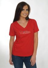 Load image into Gallery viewer, Philadelphia Phillies Red Bling Top for Women