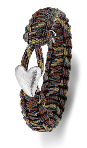 From Soldier to Soldier Camo Bracelet Silver Heart Clasp