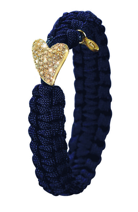 From Soldier to Soldier Navy Gold Plate Swarovski Heart