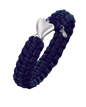 Load image into Gallery viewer, From Soldier to Soldier Navy Silver Heart with Diamond Clasp
