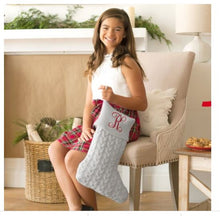 Load image into Gallery viewer, Grey Cable Knit Stocking