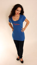 Load image into Gallery viewer, Philadelphia Phillies Scoop Neck Bling Top Royal Blue for Women