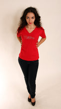 Load image into Gallery viewer, Philadelphia Phillies Red Bling Top for Women