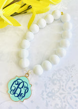 Load image into Gallery viewer, Monogrammed Quatrefoil Beaded Bracelet Mint