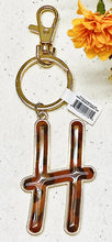 Load image into Gallery viewer, Safari Leopard Print Initial Keychain Key Ring Initial H | FREE Shipping | All Sales Final