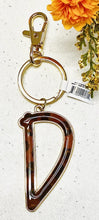 Load image into Gallery viewer, Safari Leopard Print Initial Keychain Key Ring Initial D | FREE Shipping | All Sales Final