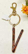 Load image into Gallery viewer, Safari Leopard Print Initial Keychain Key Ring V | FREE Shipping | All Sales Final
