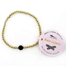 Load image into Gallery viewer, Lucky Feather Sweet Stone Stackable Stretch 14K Gold Dipped Bead Bracelet
