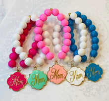 Load image into Gallery viewer, Mom Quatrefoil Beaded Bracelet