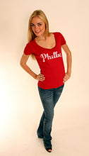 Load image into Gallery viewer, Philadelphia Phillies Cooperstown Red VNeck for Women