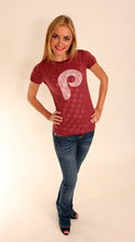 Load image into Gallery viewer, Philadelphia Phillies Repeater in Maroon Top for Women (Free Shipping) Szs Md &amp; XL
