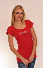 Load image into Gallery viewer, Philadelphia Phillies Scoop Neck Bling Top Red for Women