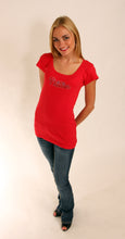 Load image into Gallery viewer, Philadelphia Phillies Scoop Neck Bling Top Red for Women