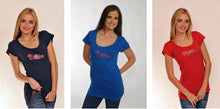 Load image into Gallery viewer, Philadelphia Phillies Scoop Neck Bling Top Navy Blue for Women | FREE Shipping | Szs Md & XL | All Sales Final