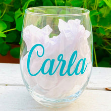 Load image into Gallery viewer, Stemless Wine Glass Personalized with Name
