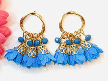Load image into Gallery viewer, Sweet Gold Hoop Tassel Post Earrings

