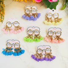 Load image into Gallery viewer, Sweet Gold Hoop Tassel Post Earrings