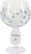 Load image into Gallery viewer, Thinking Of You Wine Glass Forget Me Not Flower
