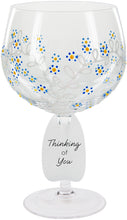 Load image into Gallery viewer, Thinking Of You Wine Glass Forget Me Not Flower