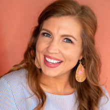 Load image into Gallery viewer, Painted Cork Summer Earrings Flamingo