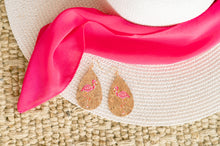Load image into Gallery viewer, Painted Cork Summer Earrings Flamingo