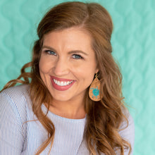 Load image into Gallery viewer, Painted Cork Summer Earrings Turtle