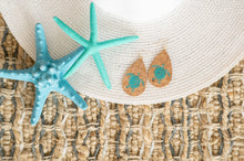 Load image into Gallery viewer, Painted Cork Summer Earrings Turtle