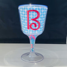 Load image into Gallery viewer, Personalized Acrylic Wine Goblet Initial B
