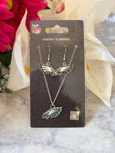 Load image into Gallery viewer, Philadelphia Eagles Earrings &amp; Necklace
