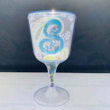 Load image into Gallery viewer, Personalized Acrylic Wine Goblet Initial S

