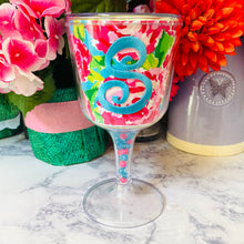 Load image into Gallery viewer, Personalized Acrylic Wine Goblet Initial S
