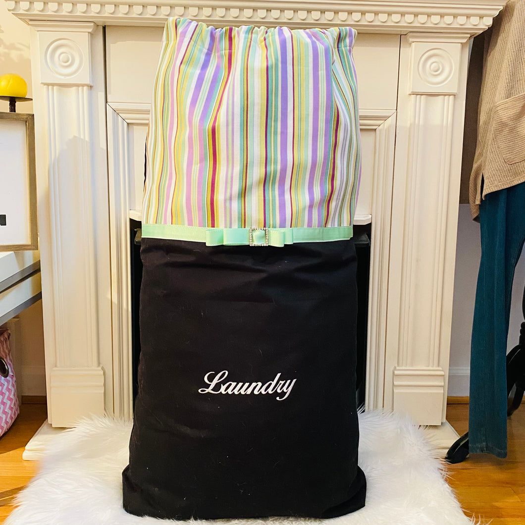 Laundry Bag Violet Beach Stripe