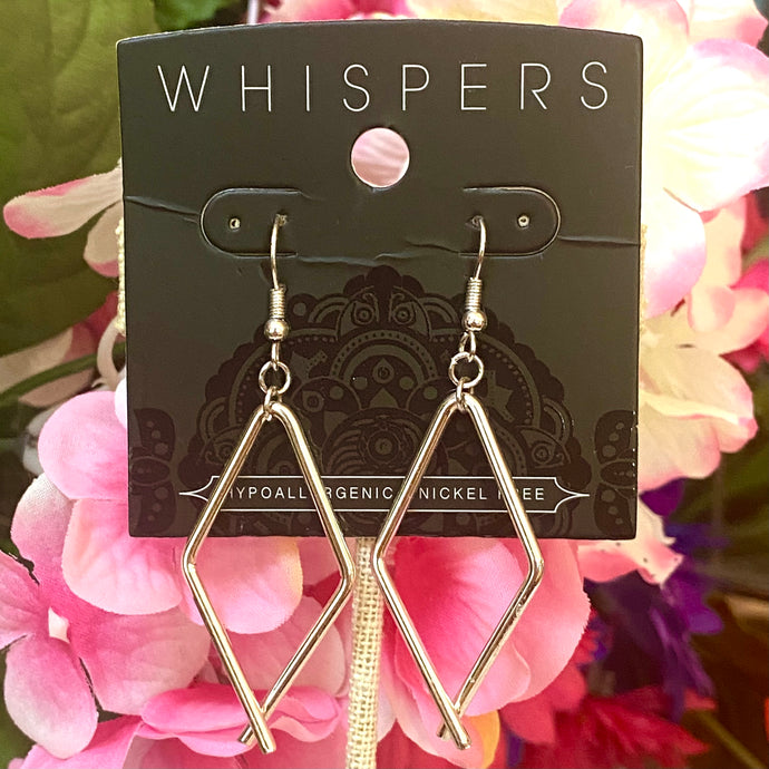 Whispers Silver Diamond Link Dangle Earrings (Free Shipping)