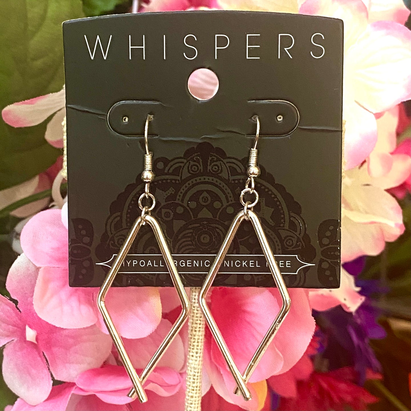 Whispers Silver Diamond Link Dangle Earrings (Free Shipping)