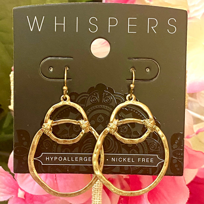 Whispers Gold Interlocking Hoop Dangle Earrings (Free Shipping)