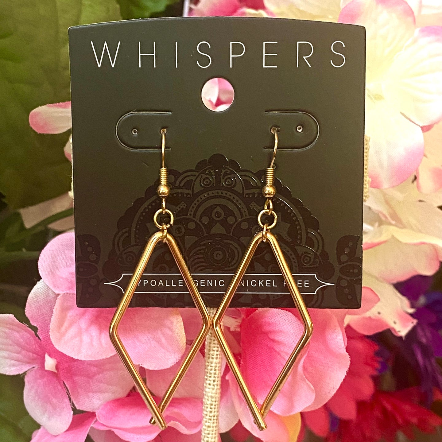 Whispers Gold Diamond Link Dangle Earrings (Free Shipping)