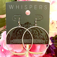 Load image into Gallery viewer, Whispers Silver Hoop with Metal Bar Earrings (Free Shipping)
