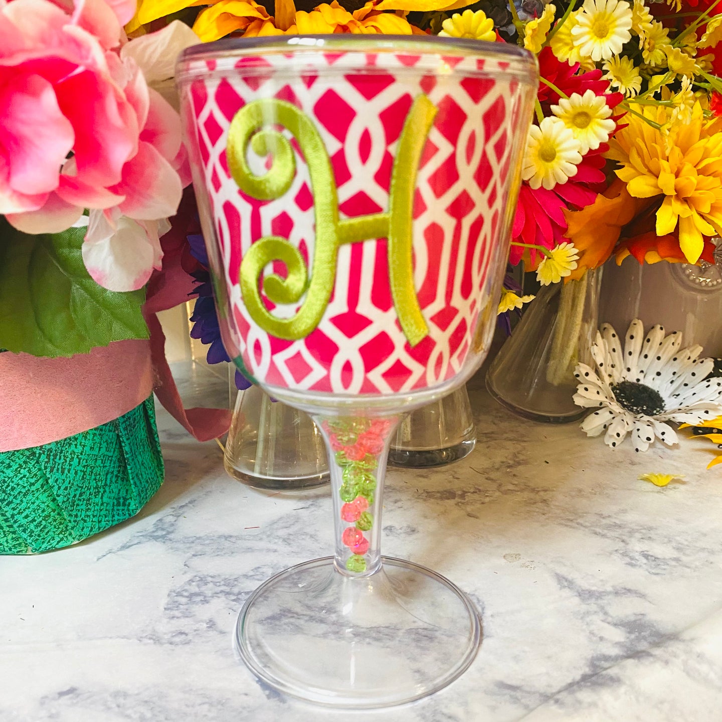 Personalized Acrylic Wine Goblet Initial H | FREE Shipping | All Sales ...