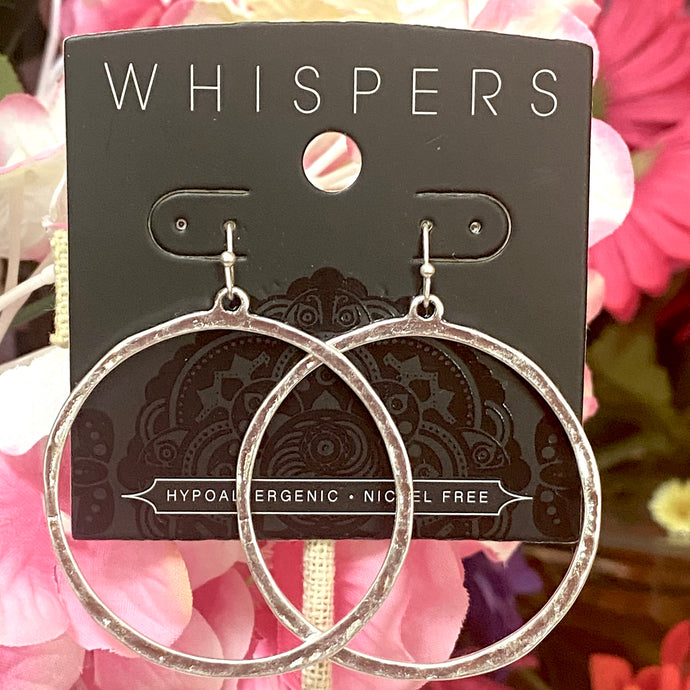 Whispers Silver Hoop Dangle Earrings (Free Shipping)