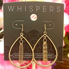 Load image into Gallery viewer, Whispers Gold Tear Drop with Chain Dangle Earrings (Free Shipping)
