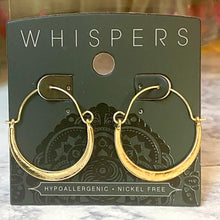 Load image into Gallery viewer, Whispers Gold Flat Crescent Hoop Earrings (Free Shipping)
