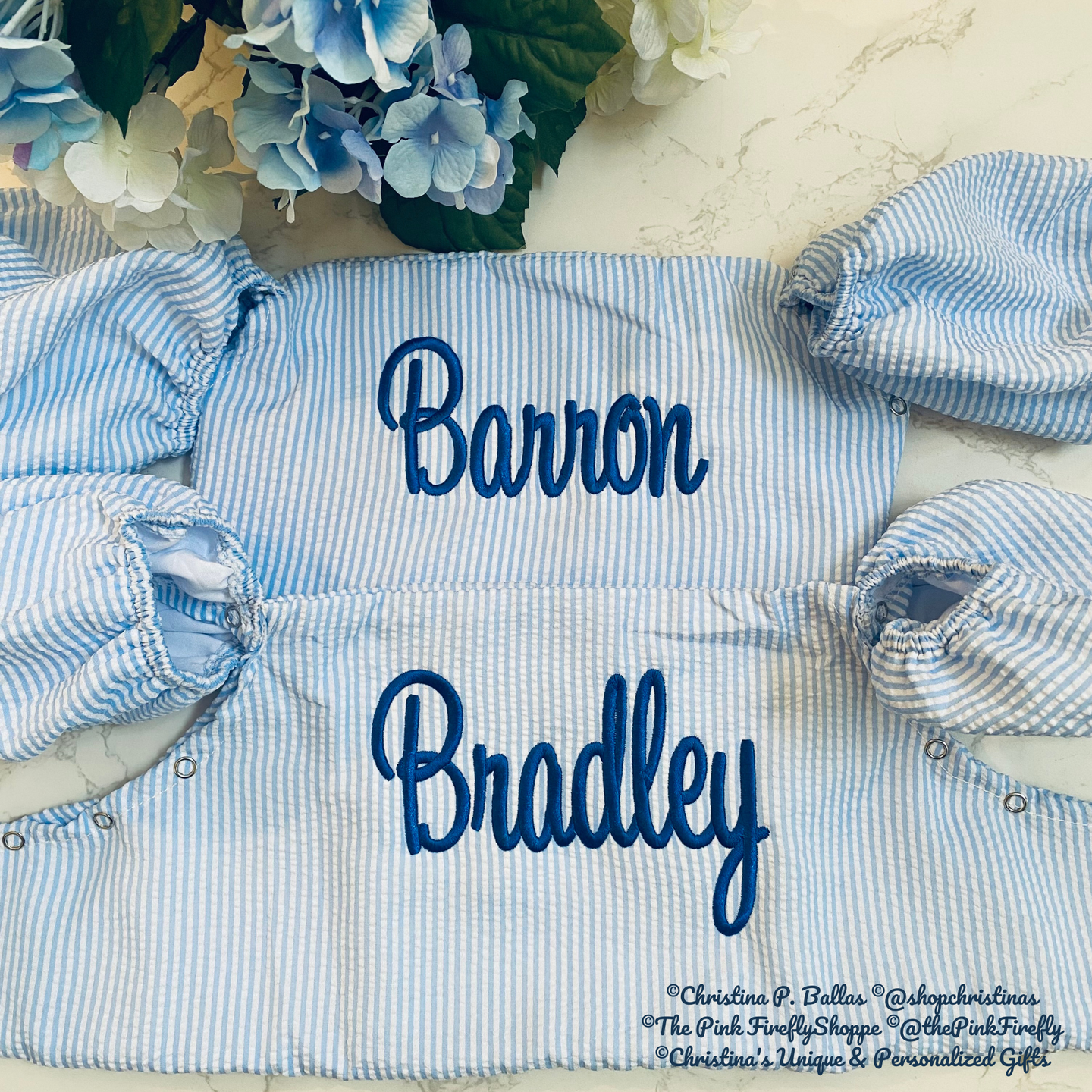 Seersucker Puddle Jumper Cover Personalized | FREE Shipping | All Sales Final