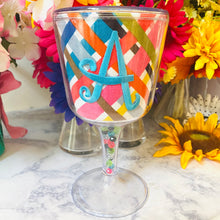 Load image into Gallery viewer, Personalized Acrylic Wine Goblet Initial A
