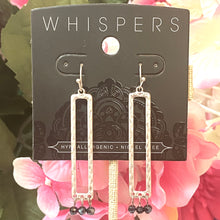 Load image into Gallery viewer, Whispers Silver Rectangle with Faceted Dangle Earrings (Free Shipping)
