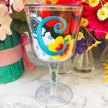 Load image into Gallery viewer, Personalized Acrylic Wine Goblet Initial C
