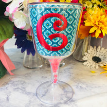 Load image into Gallery viewer, Personalized Acrylic Wine Goblet Initial G
