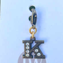 Load image into Gallery viewer, John Wind Bronze with Crystals Initial K Charm | FREE Shipping | All Sales Final
