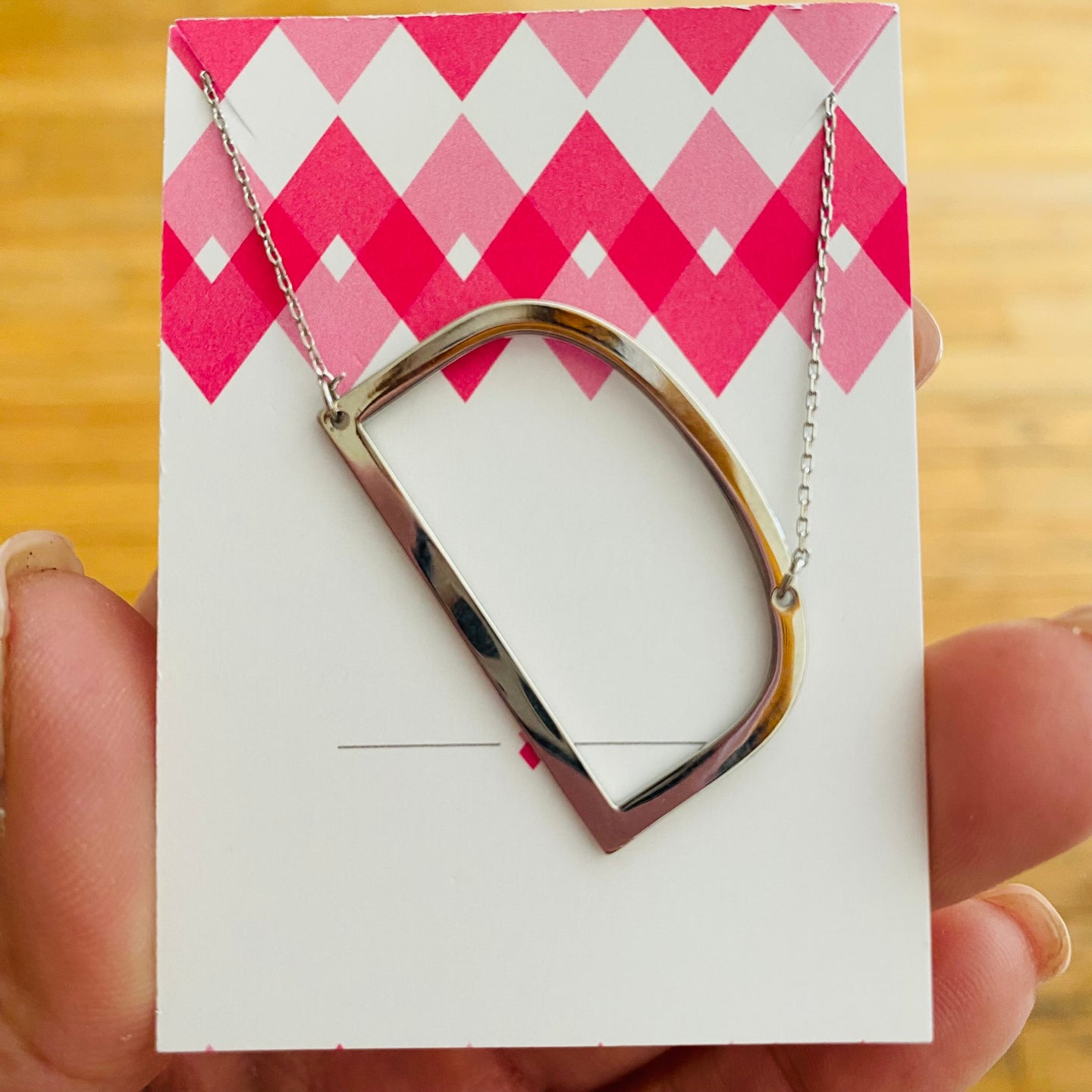 Sideways Initial Necklace Silver Initial D | FREE Shipping | All Sales Final