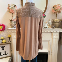 Load image into Gallery viewer, Simply Noelle FF Lace Overlay Top Tan
